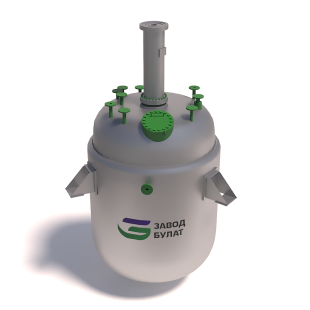 Аппарат с эллиптическим днищем, крышкой, мешалкой и рубашкой из полутруб